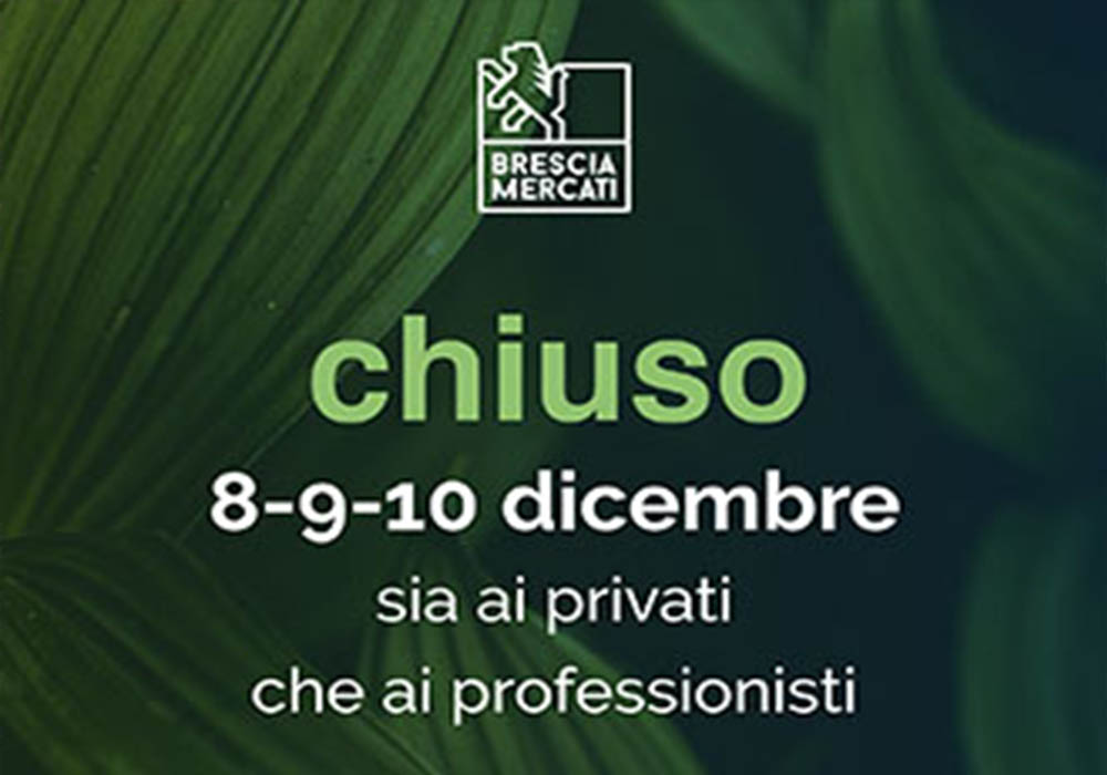 Chiusura mercato sabato 9 dicembre